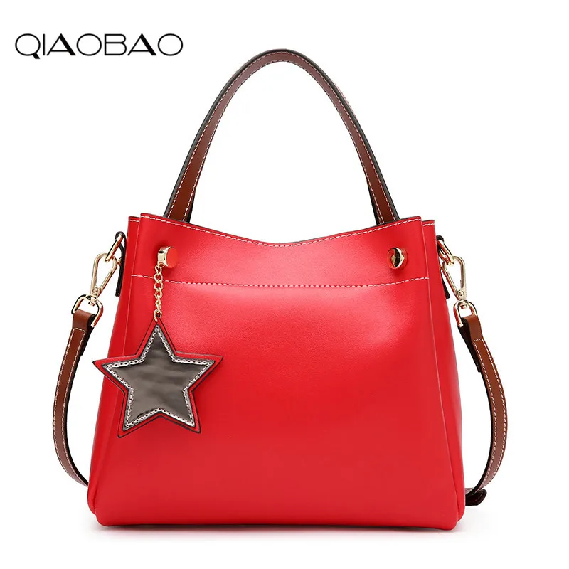 

QIAOBAO Women Real Leather Bag Designer Handbags Quality Crossbody Bag For Women Famous Brand Shoulder Tote Luxury Bag Outlet