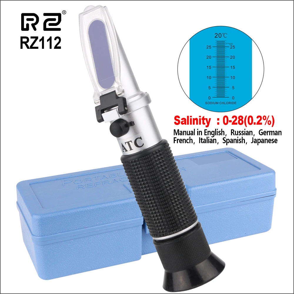

RZ Refractometers Refractometer Concentration Portable Brewing Auto Refratometro Digital Tester RZ112 0-28% 0.2% Refractometer