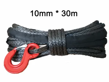 

2 pcs 10mm*30meters synthetic winch rope/line with hook for 4wd/offroad/4x4