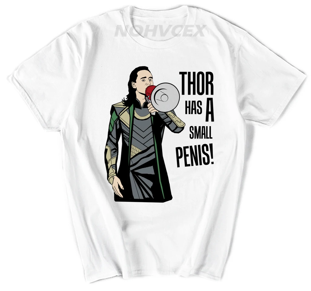 LOKI thor has a small penis забавная футболка новые футболки Забавные топы новинка