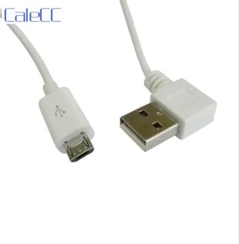

USB 2.0 A Male Right Angled 90 Degree to Micro USB B Male Cable for Sam sung i9100 i9300 i9220 N7100 Micro USB Device White 50cm
