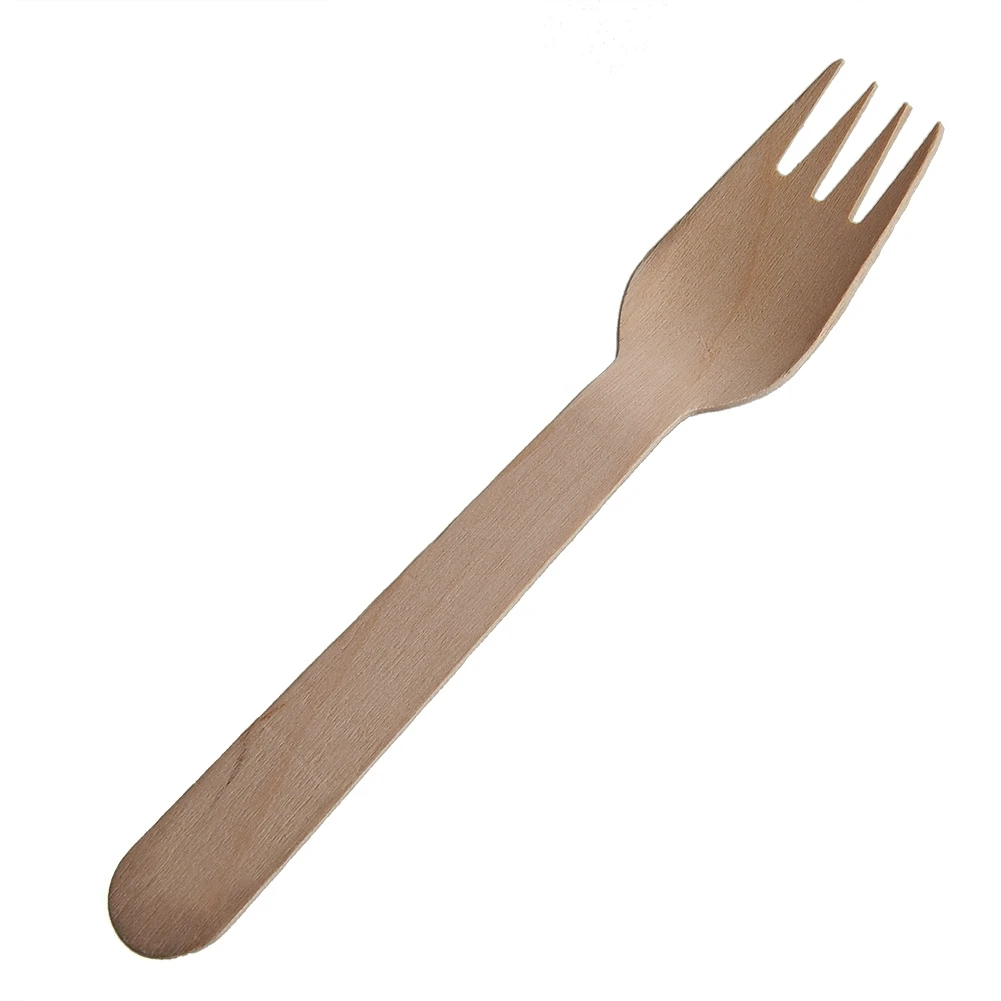 

100pcs Wooden Fork Bamboo Plates Compostable Forks Kitchen Christmas Party Picnic Disposable Casual Using Eco Prong