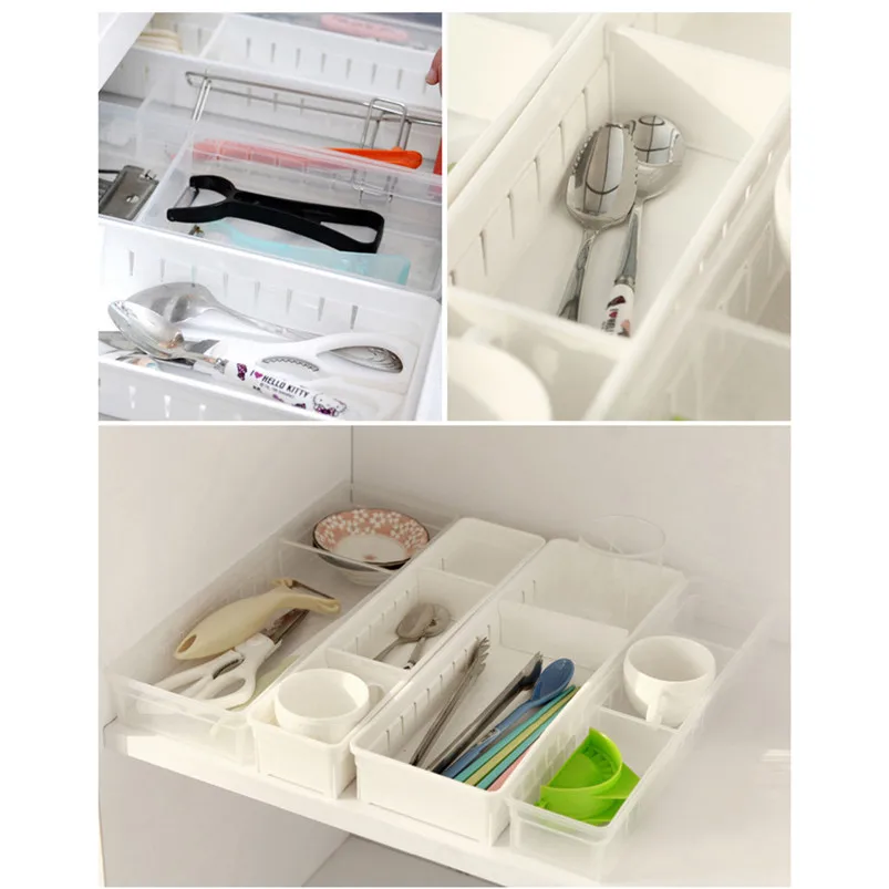 Drawers Board Divider Adjustable Storage Box Home Kitchen Storage Drawer Organizer Box Housekeeping Organization 30MR1202