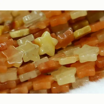 

Wholesale Natural Stone Genuine Old Yellow Jade Flat Star Shape Loose Small Beads Fit Jewelry DIY Necklace or Bracelets 03092