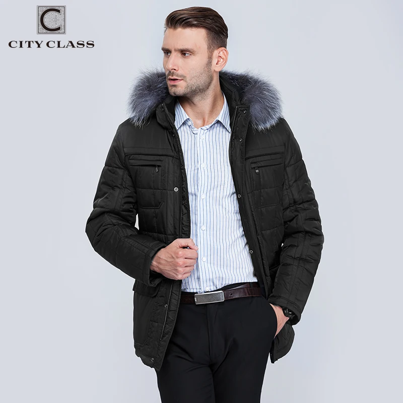  City Class Men's Winter Thinsulate Coats Silver fox Hooded Jackets Thick Warm Fashion Casual Stand  - 2044080121