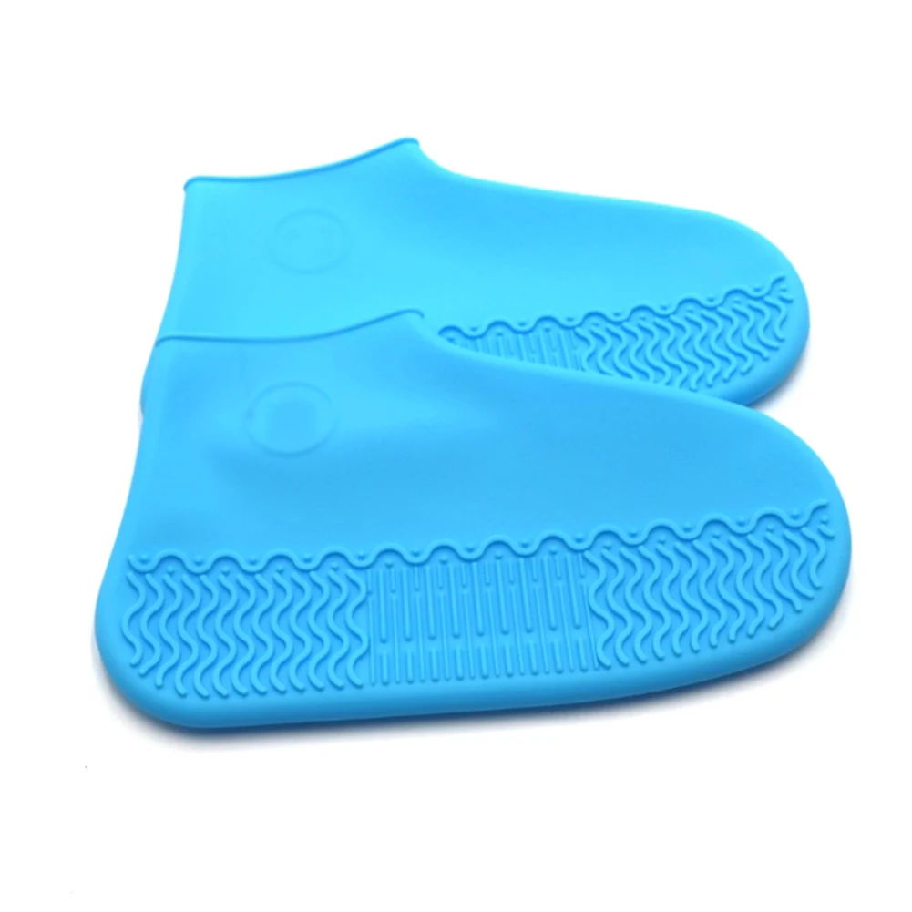 1 пара многоразовых латексных водонепроницаемых резиновых сапог для дождливой погоды с нескользящей подошвой S/M/L Аксессуары для обуви - Цвет: light blue
