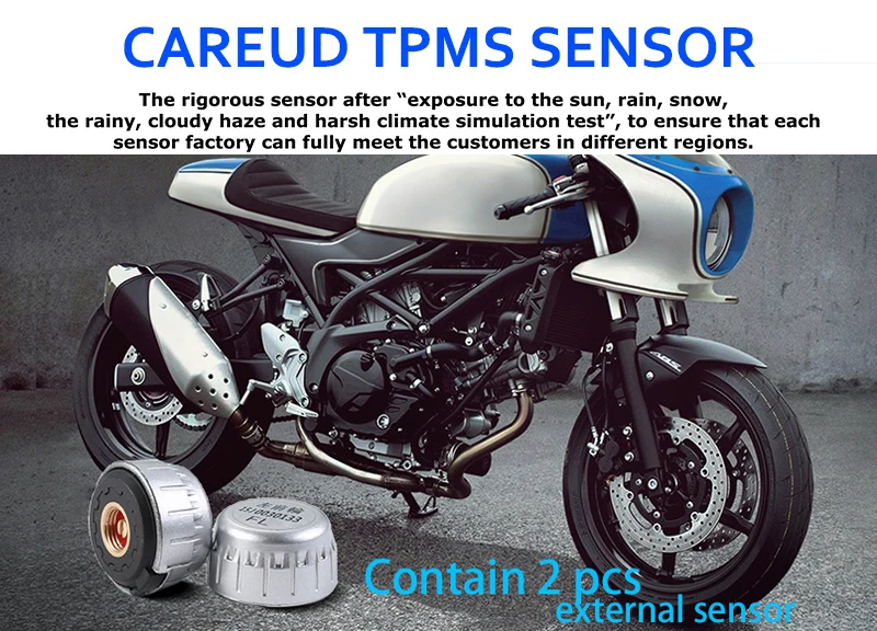 Система контроля давления в шинах Водонепроницаемая мотоциклетная беспроводное оборудование в режиме реального времени ЖК-дисплей TH/WI-датчики внутренний внешний M3