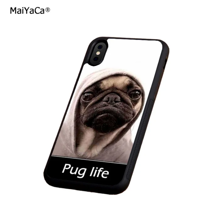 

Pug life parody fans funny soft silicone edge cell phone cases for apple iPhone x 5s SE 6 6s plus 7 7plus 8 8plus XR XS MAX case