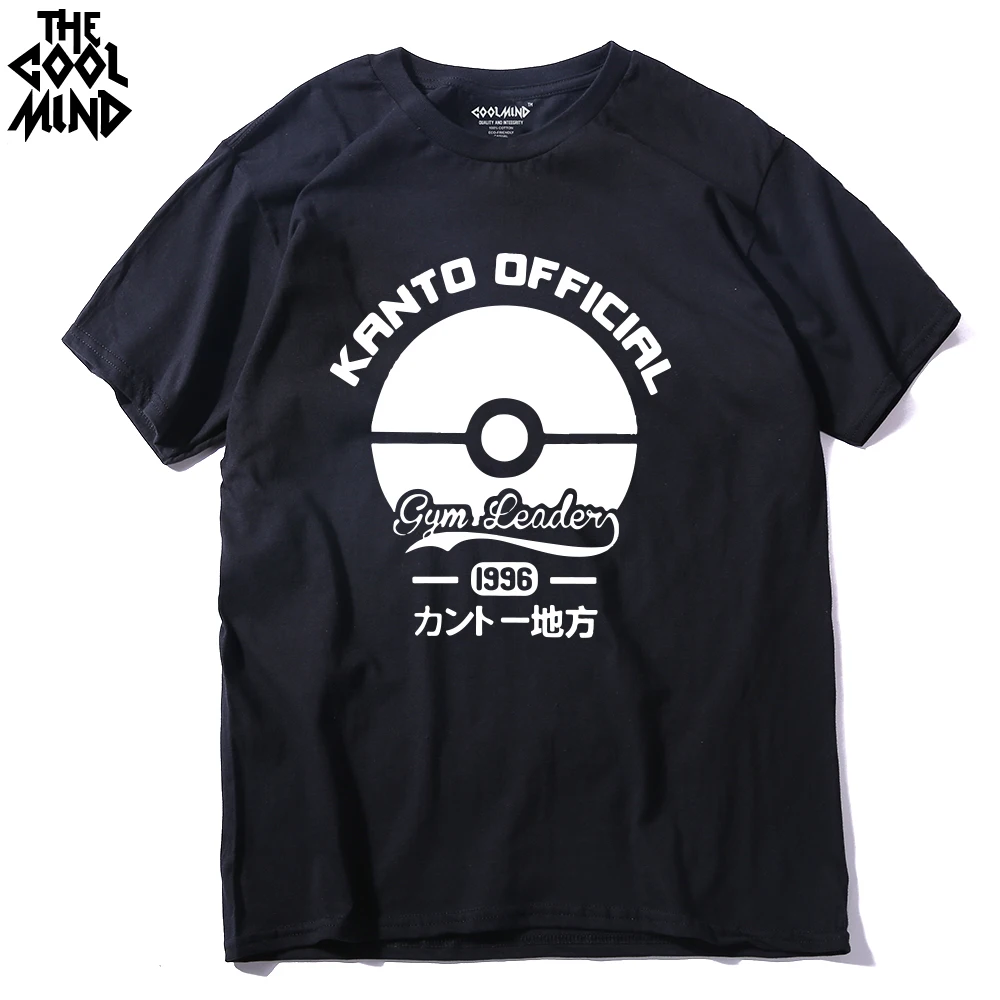 

THE COOLMIND 100% Cotton t-shirt men casual o-neck knitted pokemon go t shirt mens casual short sleeve harajuku tshirt