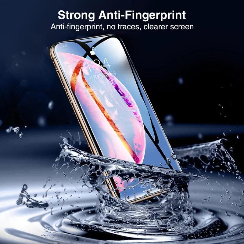 Nicotd 5D Full Cover Tempered Glass for iPhone X XS 7 6s Plus XS Max Screen Protector for iPhone XR X 8 Cold Carving Curved Edge (2)