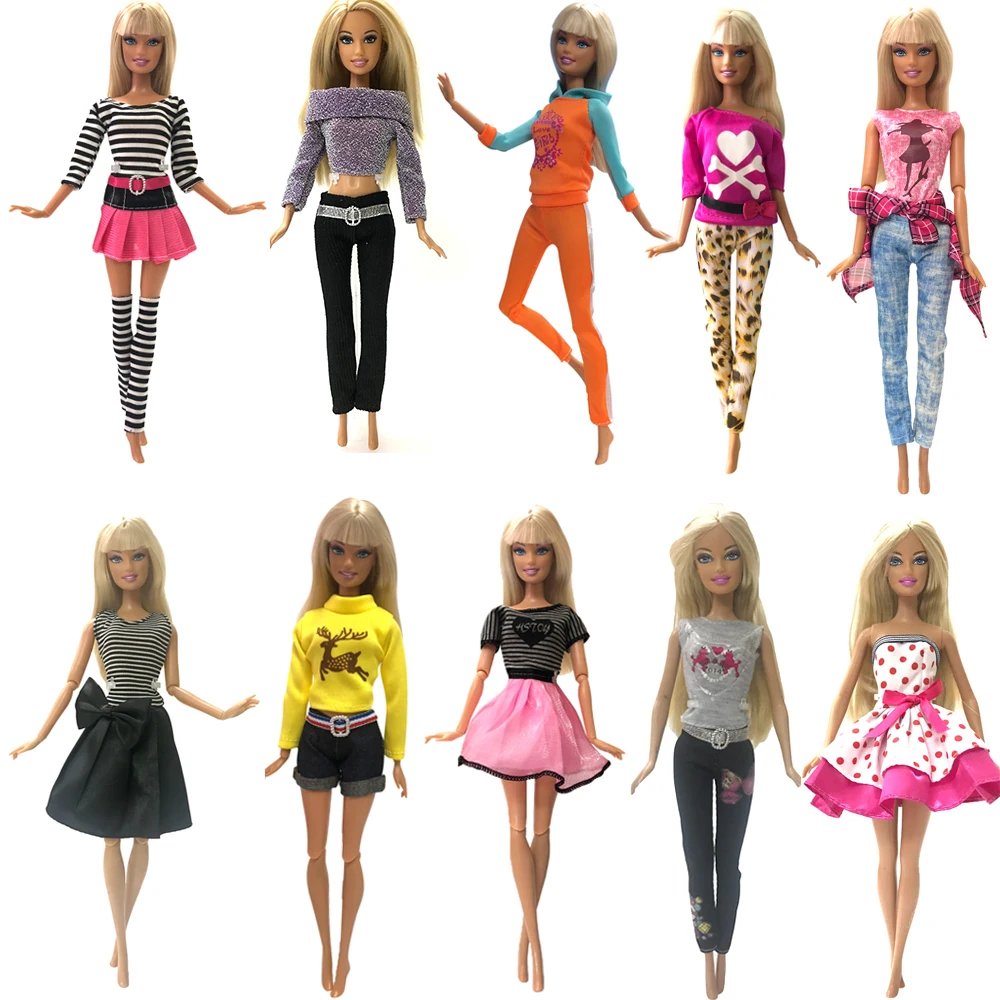 NK Mix style 5 шт./лот платье для куклы супер красивая одежда модная повседневная одежда Одежда для куклы Барби аксессуары DIY игрушки JJ