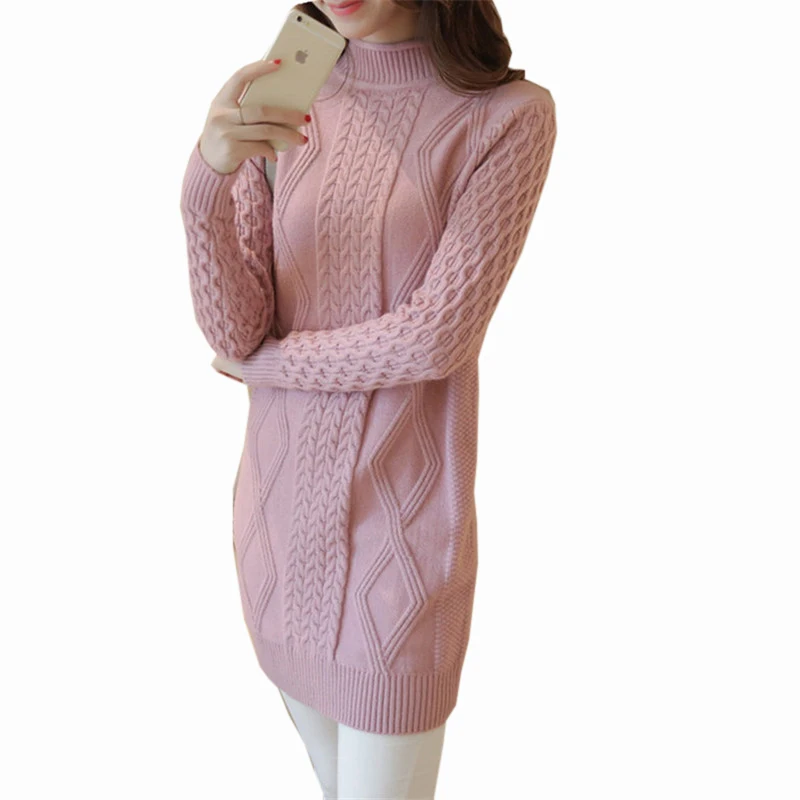 New 2018 Autumn Long Women Knitted Sweater Casual Long Sleeve Solid Women's Sweaters Clothes Pullovers Fashion Jumper pull femme New 2018 Autumn Long Women Knitted Sweater Casual Long Sleeve Solid Women's Sweaters Clothes Pullovers Fashion Jumper pull femme