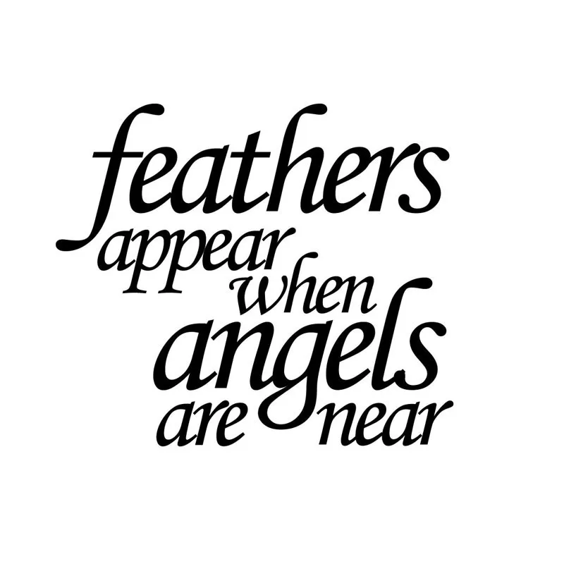 

14*12.1CM Feather Appear When Angels Are Near Logo Car Stickers Fender Trunk Decal Window Emblem Accessories Side Decoration