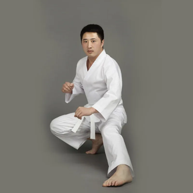 Online Qualität Dobok kind erwachsene karate uniform anzug WTF Taekwondo kick boxing MMA kampfkunst training kleidung dobok 55% baumwolle kimono