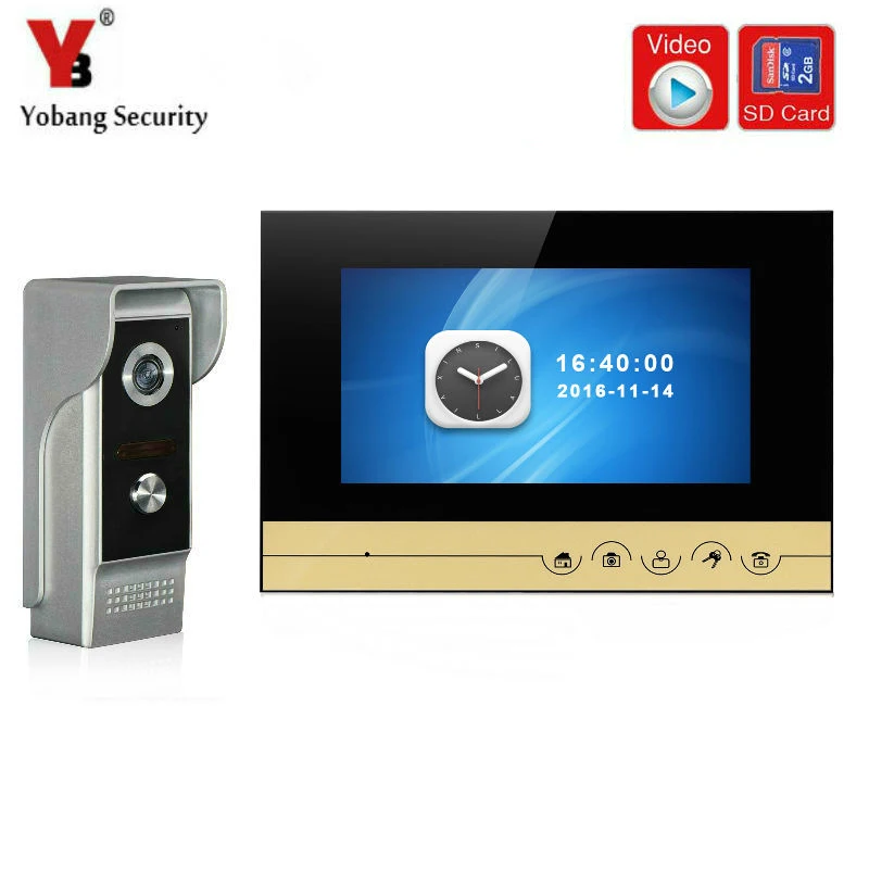 

YobangSecurity Video Door Intercom 7 Inch Wire Video Door Phone Doorbell Intercom with Video Recording and Photo Taking Function