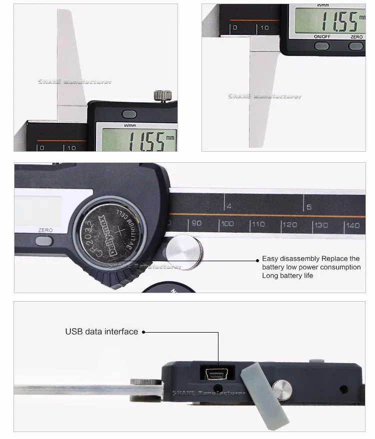 0-150 мм 6 дюймов shahe цифровой штангенциркуль цифровой микрометр Цифровой измеритель глубины измерительные инструменты манометр микрометр