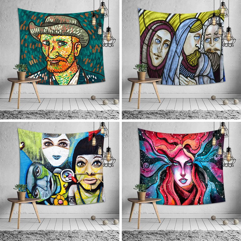 cheap Famous Painting Oil Ottoman Painting Igital Printed Tapestry Wall Hanging Tablecloth Beach Towel Printed Decoration Beach Mat