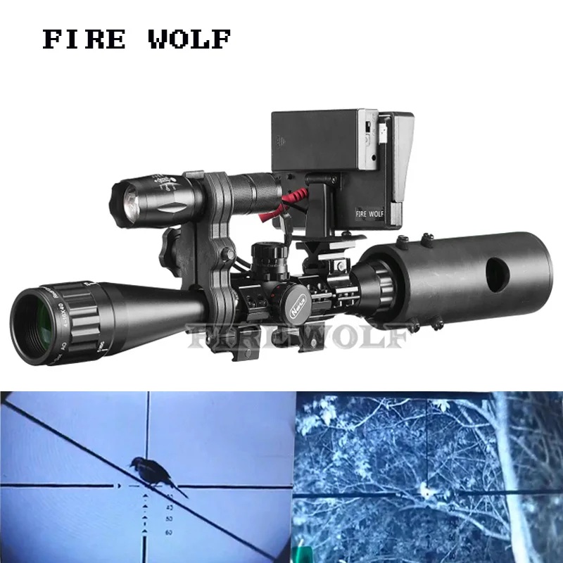 

Tactical Digital Infrared Night Vision Riflescope Charger LCD And IR Flashlight Optical Sights Hunting Scopes