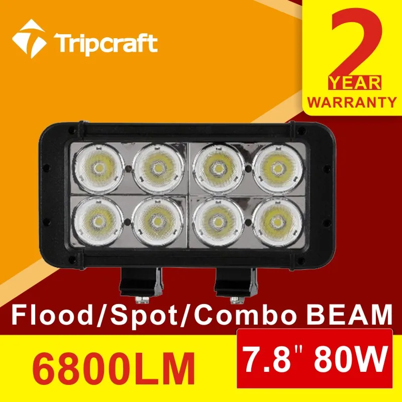 

7.8INCH 80W LED light bar spot flood comb double rows for SUV 4x4 truck off-road vehicles save on 80W