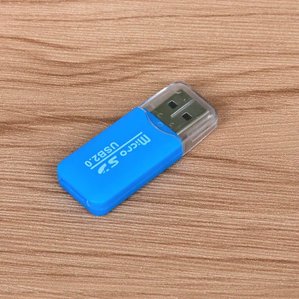 FFFAS высокое качество мини USB 2,0 кард-ридер для Micro SD карты TF карта адаптер Plug and Play красочный выбор для планшетного ПК - Цвет: Blue