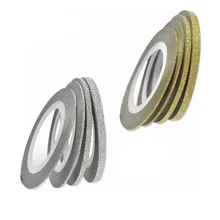 8 шт./компл. цвет серебристый, Золотой нейл-арта рулонов Чередование ленты линия блестками блестящие наклейки самоклеящиеся наклейки украшения из фольги инструменты TR21