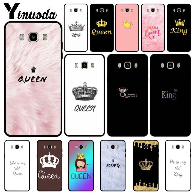 cheap Yinuoda queen and king pink princess Silicone Phone Case For Samsung Galaxy j7 prime j8 j2 prime j4plus j6plus 2018 Mobile Cover
