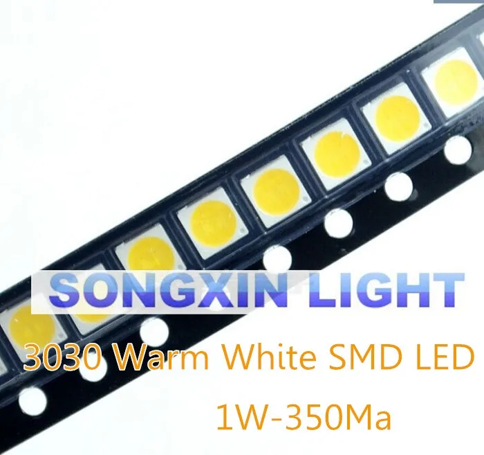 500 pçs/lote 1W SMD 3030 LED Talão Lâmpada 110-120lm Branco Quente SMD LED Contas Chip De LED Lâmpada Luz 1w 3030 WW levou 6v