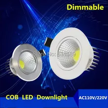 DHL50pcs/lot Новые 6 Вт cob затемняемый светильник LED светодиодные фонари AC110/220 В теплый/холодный белый цвет;