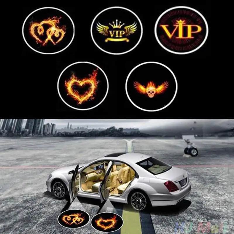 Us 1 97 21 Off Wireless Led Car Auto Mount Door Projector Lights Welcome Courtesy Light Led Laser Projection Logo Shadow Lamp Bulbs In Decorative