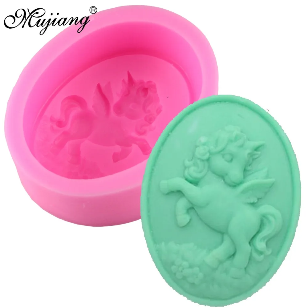

Mujiang 3D Horse Soap Molds Candle Carving Clay Mold Silicone Chocolate Cake Baking Moulds Fondant Cake Decorating Tools CC073