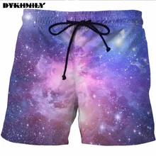 Dykhmily Лидер продаж Для Мужчин's Пляжные шорты 3D принт звезды Стиль улица хип-хоп Короткие штаны Для мужчин Пляжные шорты модные летние Swimear