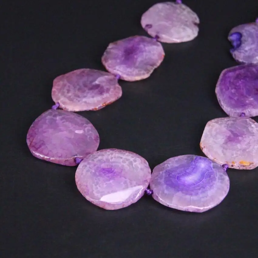 

Approx9PCS/strand Purple Raw Dragon Veins Agates Drusy Faceted Slab Nugget Loose Beads,Natural Gems Stone Slice Pendants Jewelry