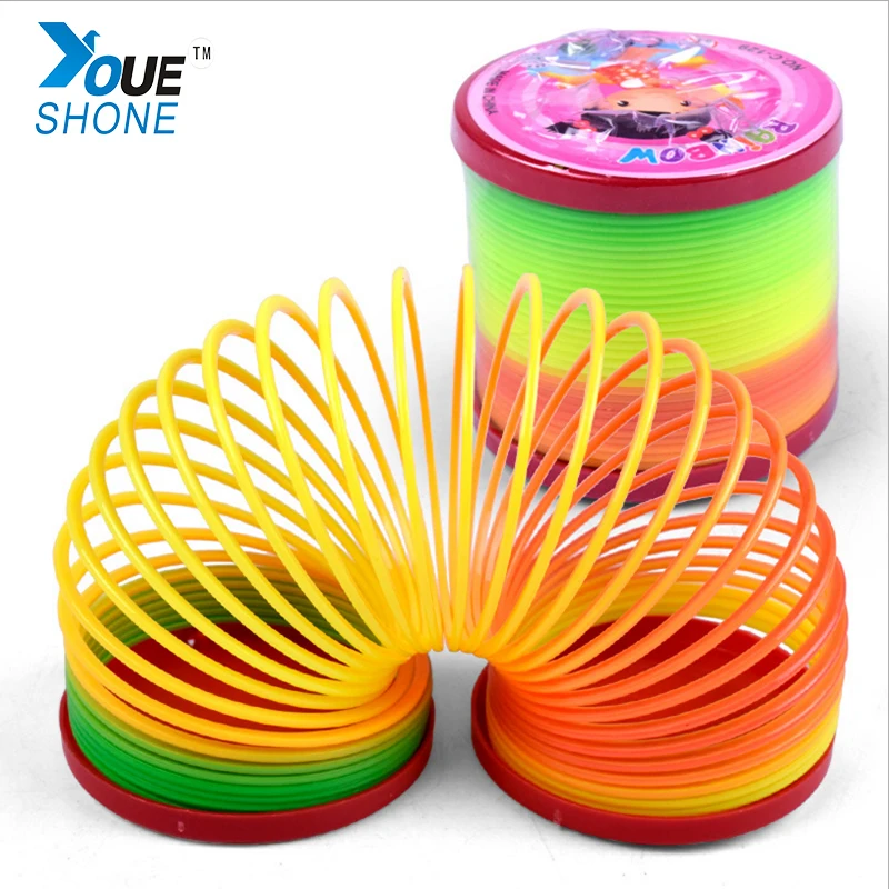 Protean Rainbow Ring Plastic Folding Circle Spring Toy Early