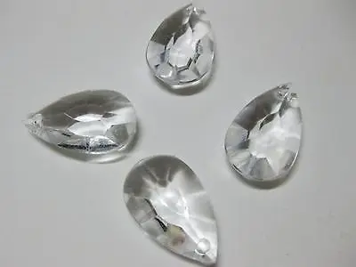 

300 Clear Faceted TearDrop Acrylic Beads Top Drilled 26X16mm