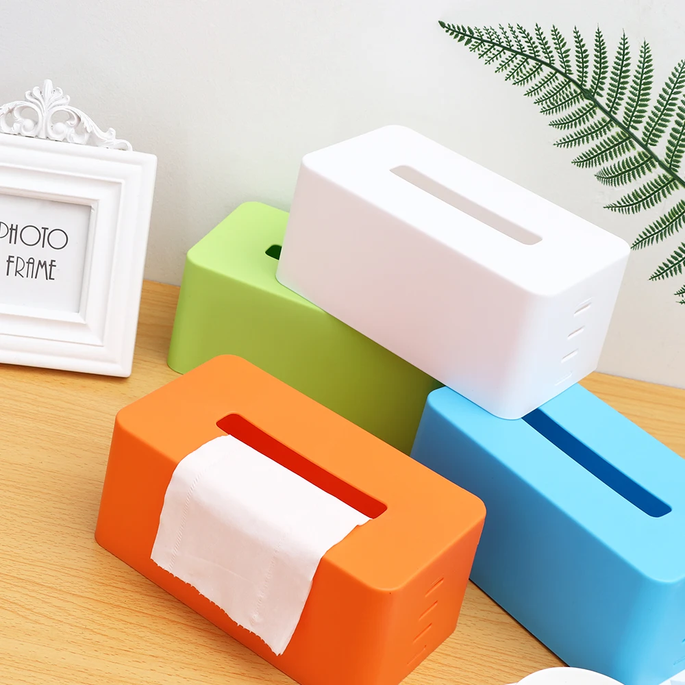 1PC New Practical Rectangular Plastic Facial Tissue Napkin Box High