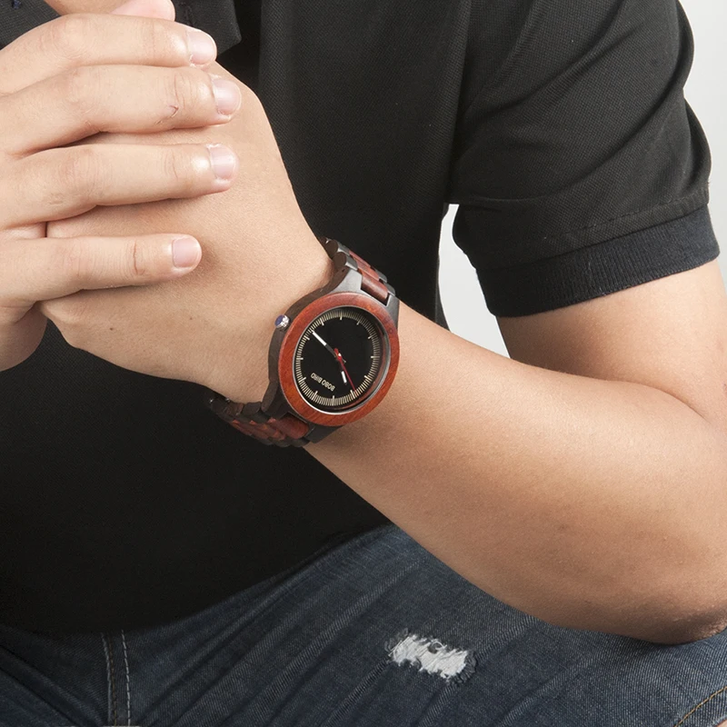 Luxury Men Wood Band Wrist Watches Japan Move' 2035 Quartz Watch Men's Top Gifts  relogio masculino (26)