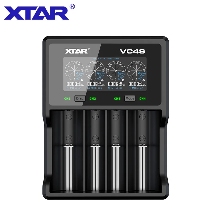 XTAR VC4 S VC4S QC3.0 быстрая зарядка, Max3A для один слот применяется к 3,6/3,7 v Li-Ion IMR/INR/ICR/Батарея 18650 14500 20700 21700 - Цвет: VC4S