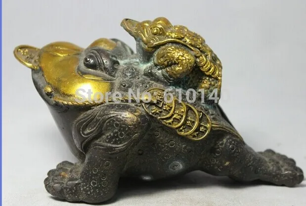 

Chinese Bronze Toad Zhao Cai jin Bao cash wealth Feng Shui Statue