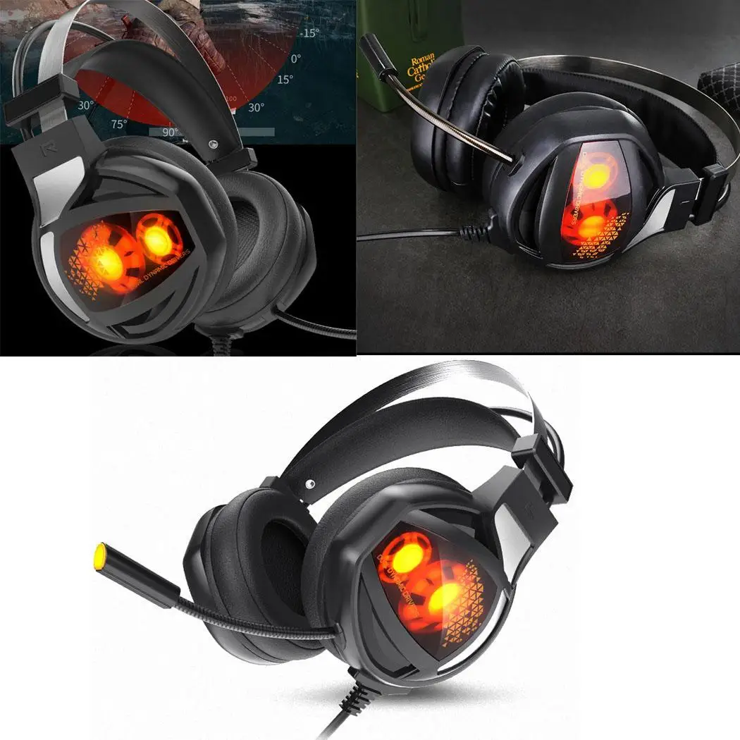 Повязка на голову игровой стерео HiFi гарнитура наушники с микрофоном