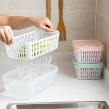 Jujijia холодильник фильтрата хранения обтянутый пластиковый ящик для продуктов кухня прямоугольный фрукты закрытый ящик для хранения