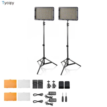

Tycipy PT-176S 2sets LED Photography Light Adjustable Mini Led Camera Video Studio Photo Light Lamp With Stand For DSLR Cameras