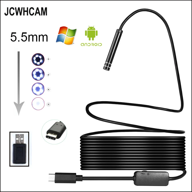 JCWHCAM Rigid 5.5mm USB Type C Waterproof Android Endoscope Inspection Camera 1M 5M 7M 10M PC For Huawei LG OnePlus Letv JCWHCAM Rigid 5.5mm USB Type C Waterproof Android Endoscope Inspection Camera 1M 5M 7M 10M PC For Huawei LG OnePlus Letv