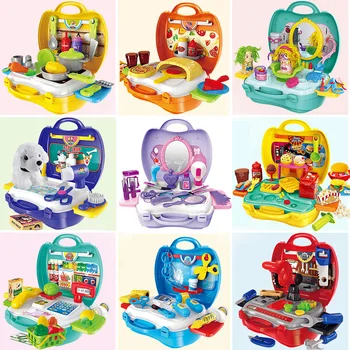 

Cosplay Cartoon Mini Creative Baby Lovely Role Pretend Play Kitchen Cooking Toys Set Tools Makeup Plastic Doctor Medical Set Toy