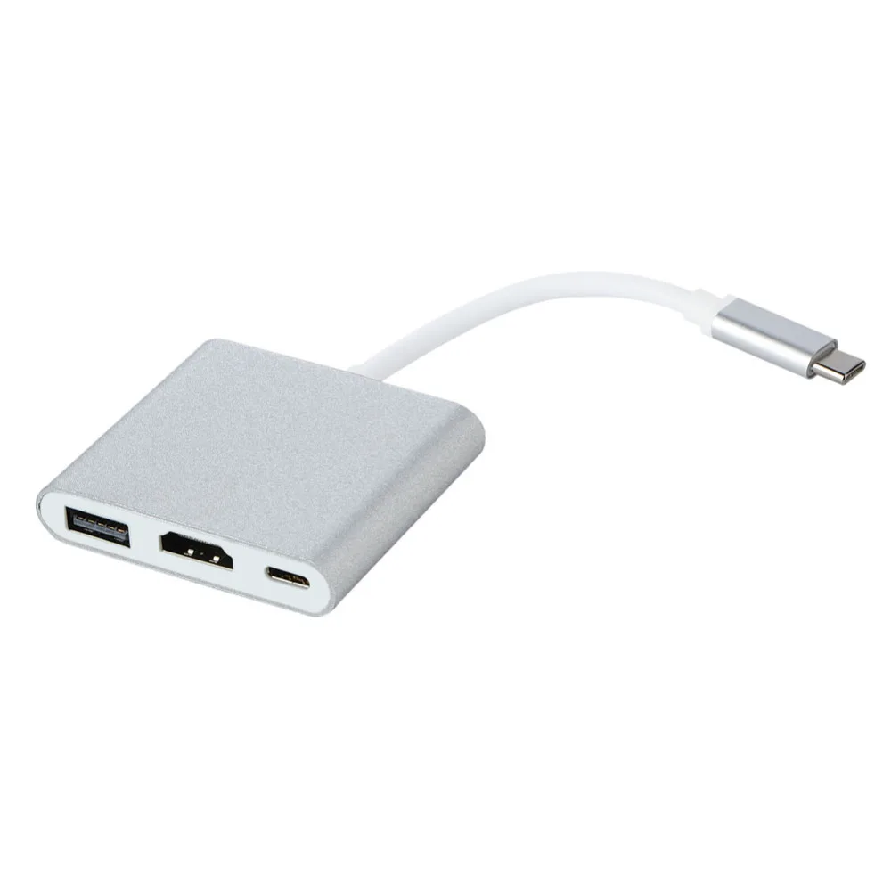 

Type C/Thunderbolt 3 to 4K HD HDMI&USB 3.0&USB-C Hub Adapter/Converter 3 in 1 Audio & Video Cables