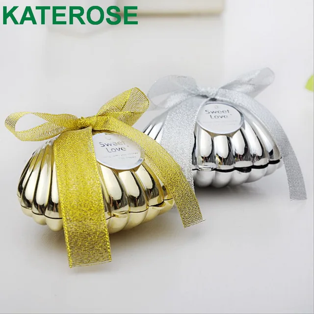 free shipping 30pcs lot creative seashell design gold silver plastic seashell design