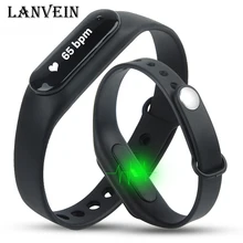 Lanvein Smart Браслет Heart Rate Мониторы браслет Bluetooth 4.0 пульсометр шагомер Фитнес трекер для Android 4.4 IOS 7.0