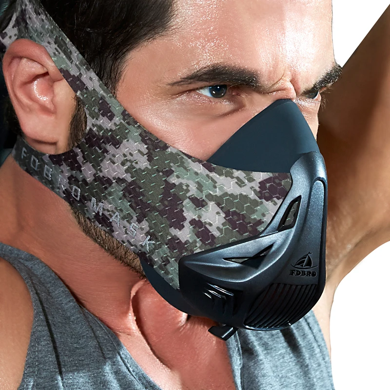 

FDBRO Sports Mask Black High Altitude Exercise Conditioning Muscle Fitness Athletics Mask Workout Running Resistance Cardio Mask