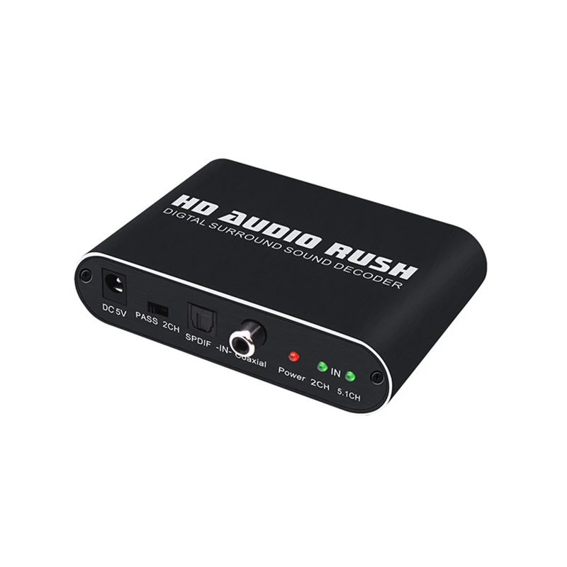 Цифровой декодер объемного звука 5.1CH HD аудио Rush SPDIF оптический коаксиальный RCA