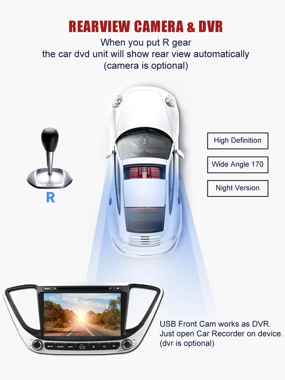 Flash Deal KANOR IPS Android 9.0 Octa Core 2din Car Radio For Hyundai Solaris Verna 2017 Navigation Radio Audio Video Player GPS Multimedia 5