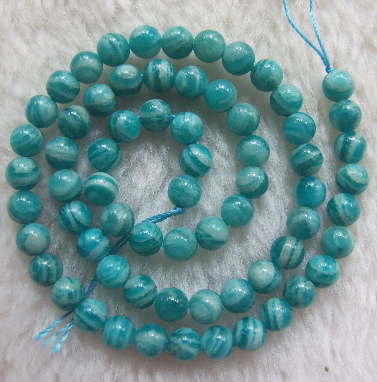 

6mm Natural Russian Amazonite Round Loose Beads 15"